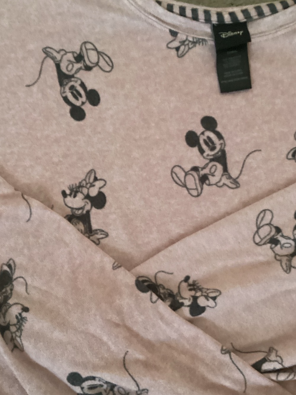 Disney Light Pink Mickey Mouse Lounge set with Black Print - Picture 3 of 4